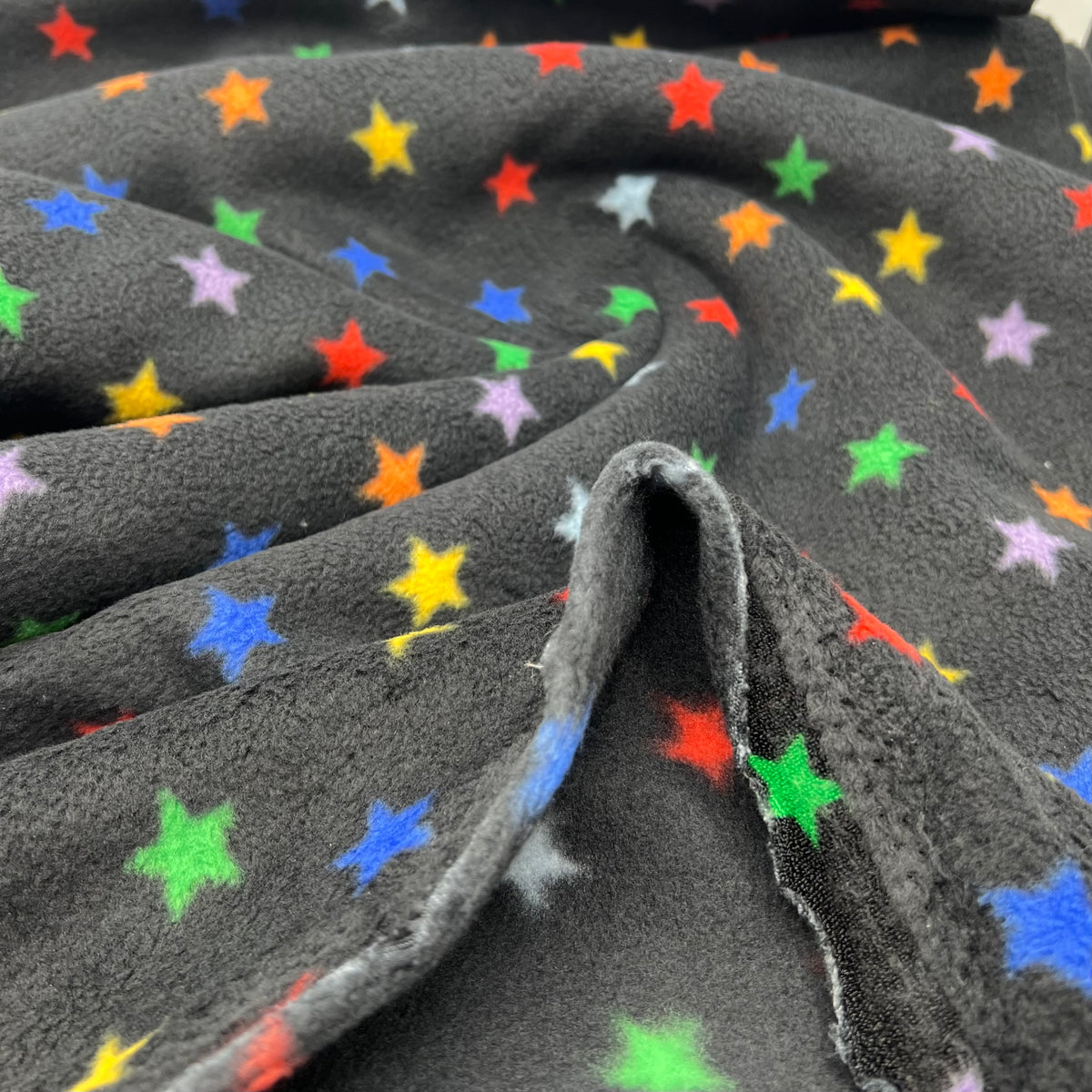 Rainbow Star Printed Anti-Pil Polar Fleece Fabric Blanket Loungewear