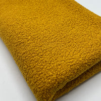 Ochre Mustard Luxury Sherpa Curl Fleece Fluffy Faux Fur Fabric