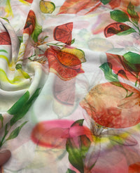 Exotic Floral Fruit Printed Chiffon Dress Fabric