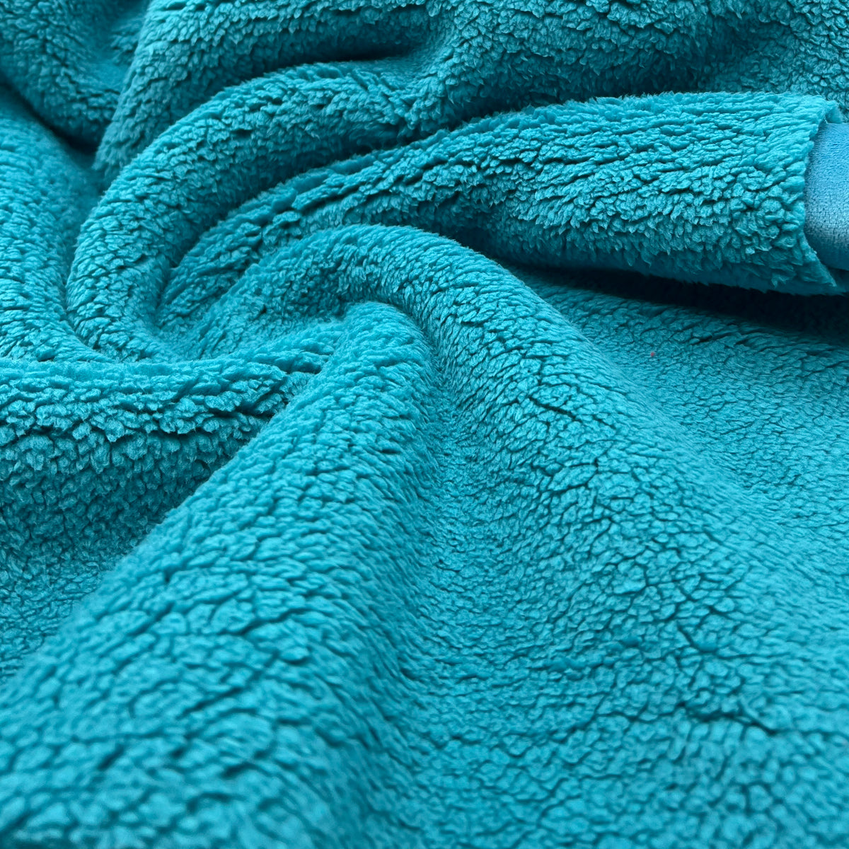Teal Luxury Sherpa Backed Fleece Fluffy Faux Fur Fabric