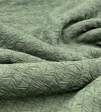 Khaki Green Textured 2 Way Stretch Fabric