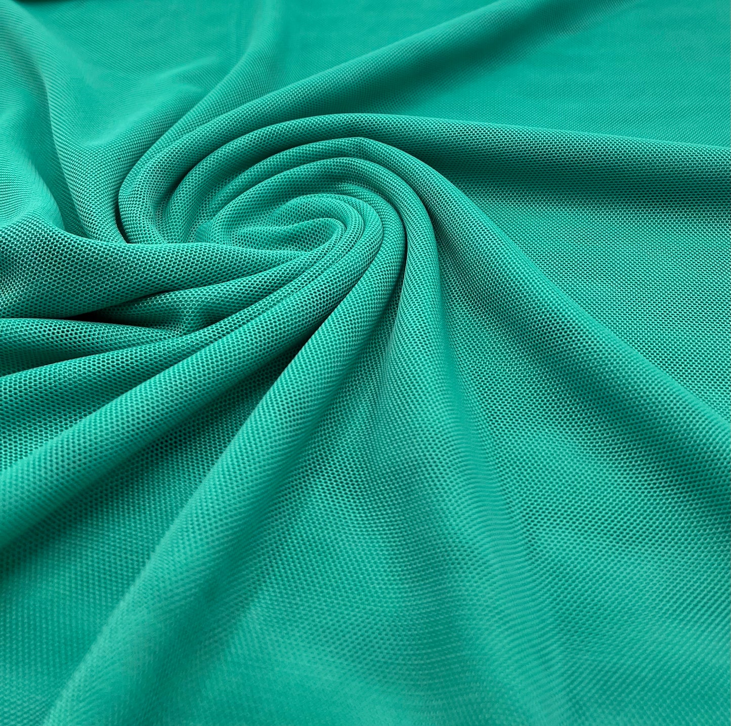 Plain Jade Green Mesh Fabric Stretch