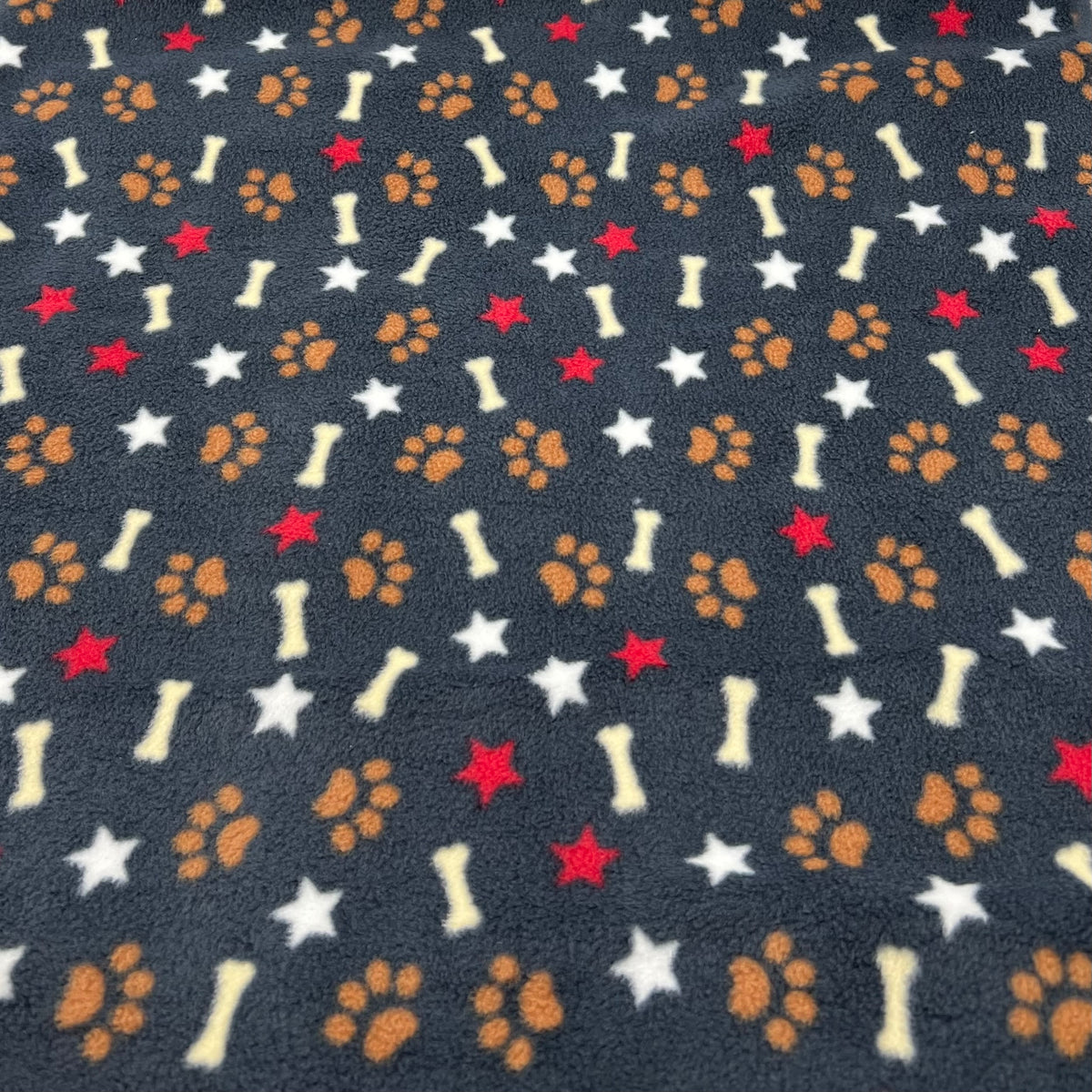 Paw Bone Printed Anti-Pil Polar Fleece Fabric Blanket Loungewear
