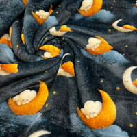 Moon Snooze Cuddle Fleece Fabric Blanket Loungewear