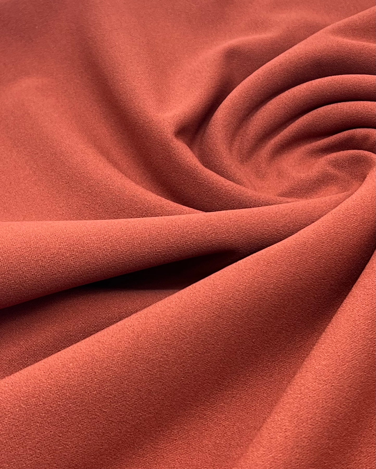 Plain Brown Rust Scuba Crepe Stretch Jersey Fabric 4 Way Stretch