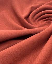Plain Brown Rust Scuba Crepe Stretch Jersey Fabric 4 Way Stretch