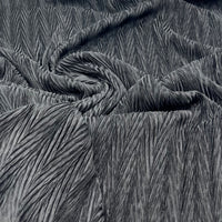 Black Wave Plisse Pleated Stretch Fabric