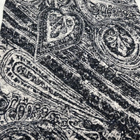 Navy Cream Vintage Paisley Lace Fabric Stretch
