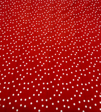 Red Polka Stretch Jersey 220GSM 4 Way Stretch Fabric (Slightly Faulty)