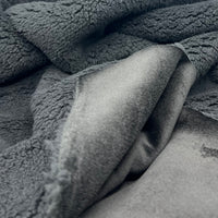 Black Luxury Sherpa Backed Fleece Fluffy Faux Fur Fabric