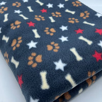 Paw Bone Printed Anti-Pil Polar Fleece Fabric Blanket Loungewear