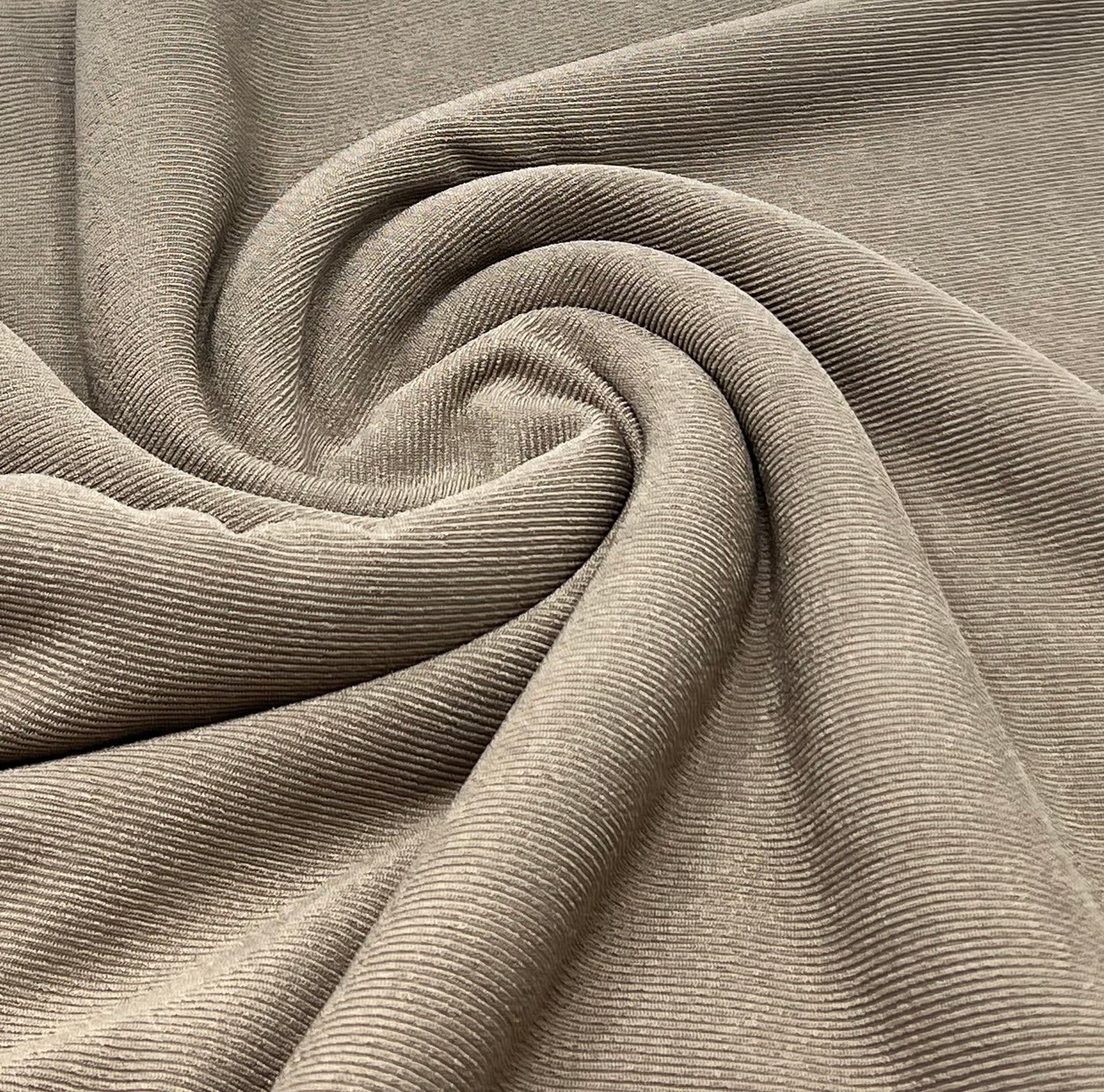 Mushroom Brown Fine Rib Stretch Fabric