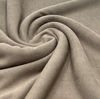 Mushroom Brown Fine Rib Stretch Fabric
