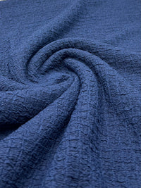 Navy Nacho Soft Textured Stretch Fabric