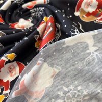 Santa Snowflake Print Soft Spun Poly Stretch Fabric