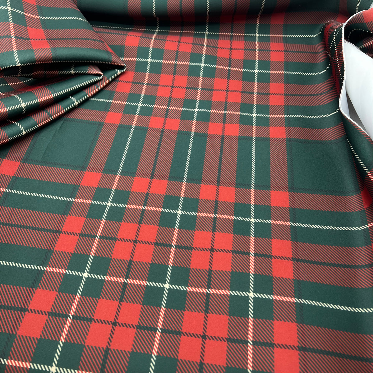 Burgundy Check Scuba Foam 3D Mono Jersey Fabric 2 Way Stretch