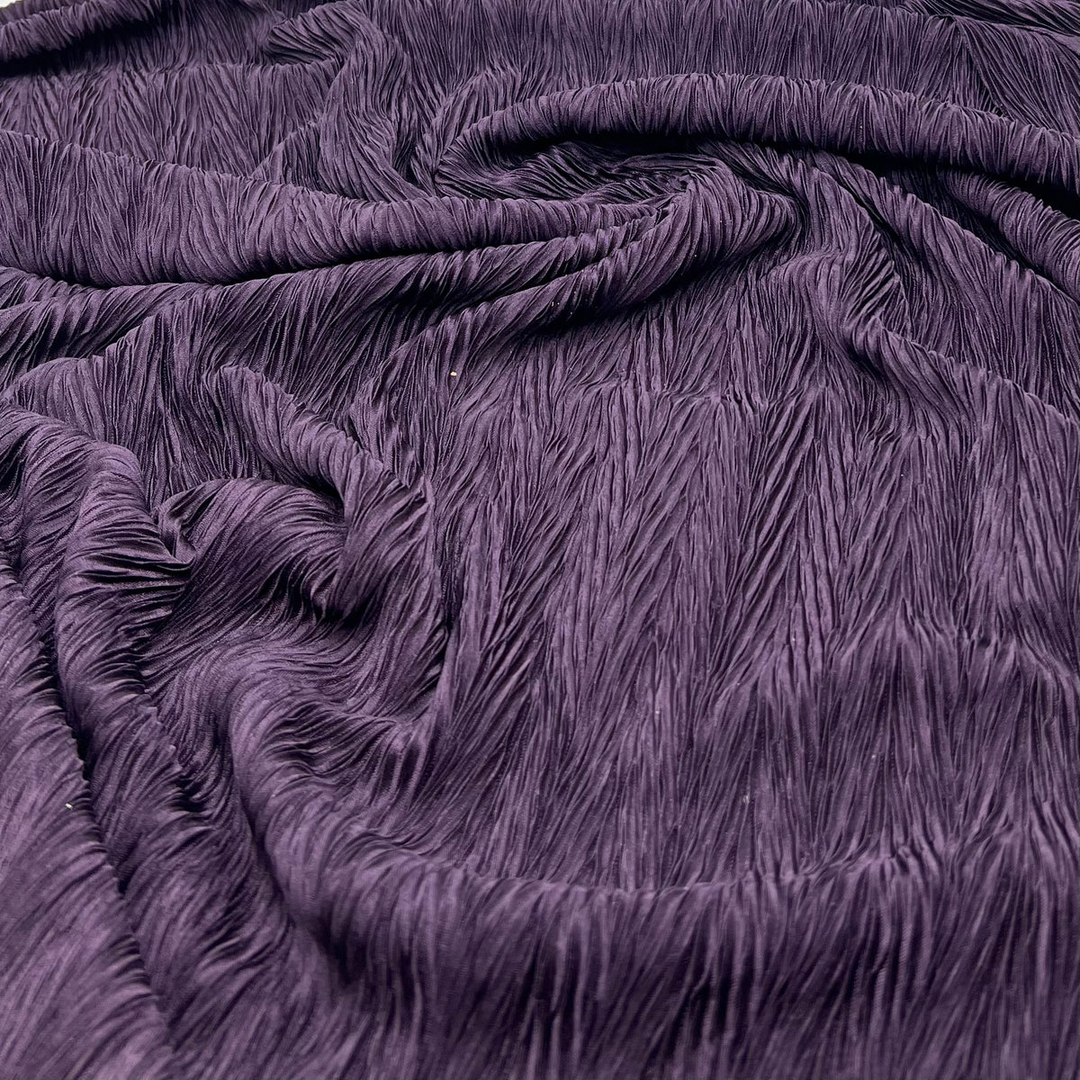 Plum Wave Plisse Pleated Stretch Fabric