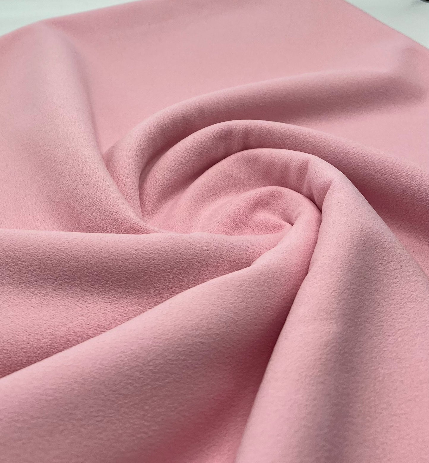 Plain Baby Pink Scuba Crepe Stretch Jersey Fabric 4 Way Stretch