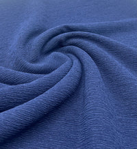 Navy Textured Tree Bark Stretch Dress Craft Fabric