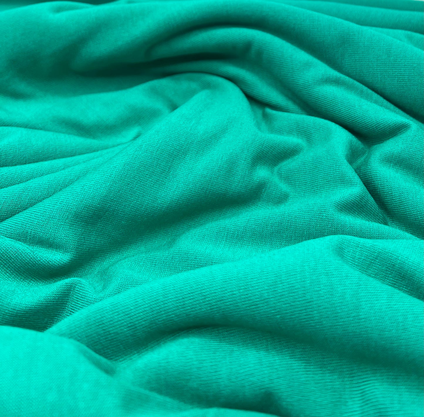 Plain Jade Green Viscose Elastane Fabric 4 Way Stretch Jersey