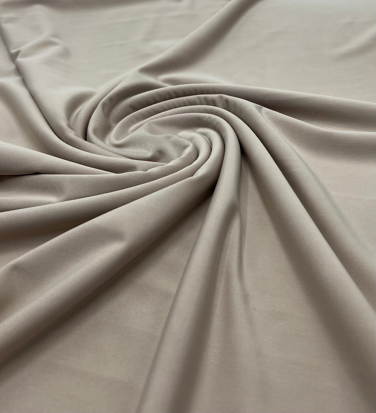 Stone Plain Shiny Soft Touch Slinky 4 Way Stretch Fabric