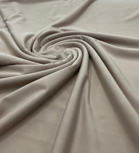 Stone Plain Shiny Soft Touch Slinky 4 Way Stretch Fabric