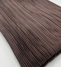 Chocolate Brown Plisse Pleated 2 Way Stretch Fabric