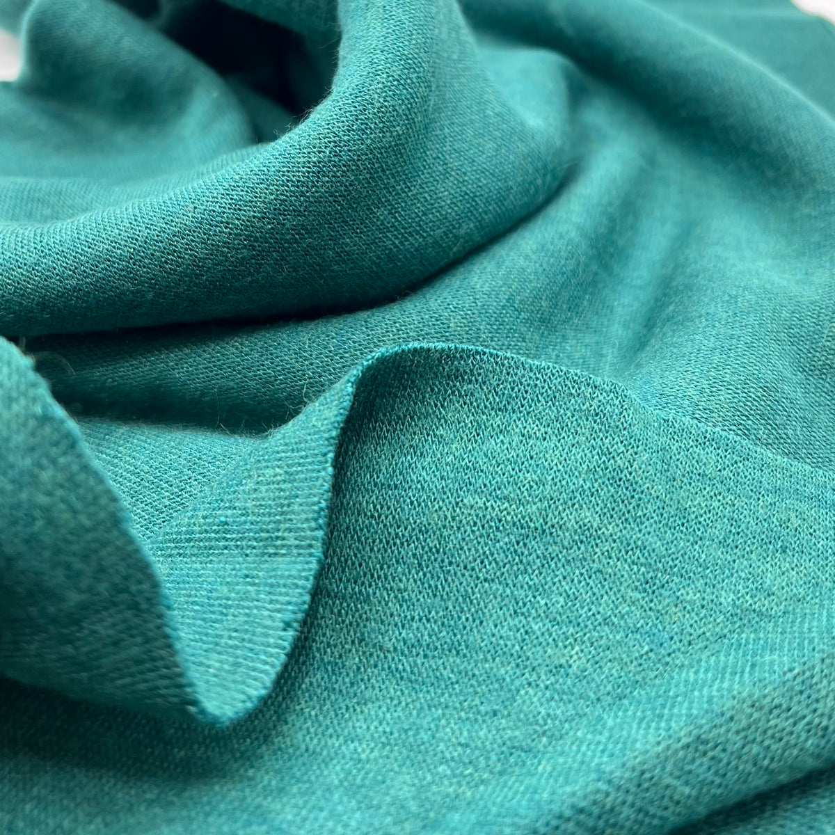 Petrol Green Viscose Knitted Jersey Fabric 260GSM 2 Way Stretch