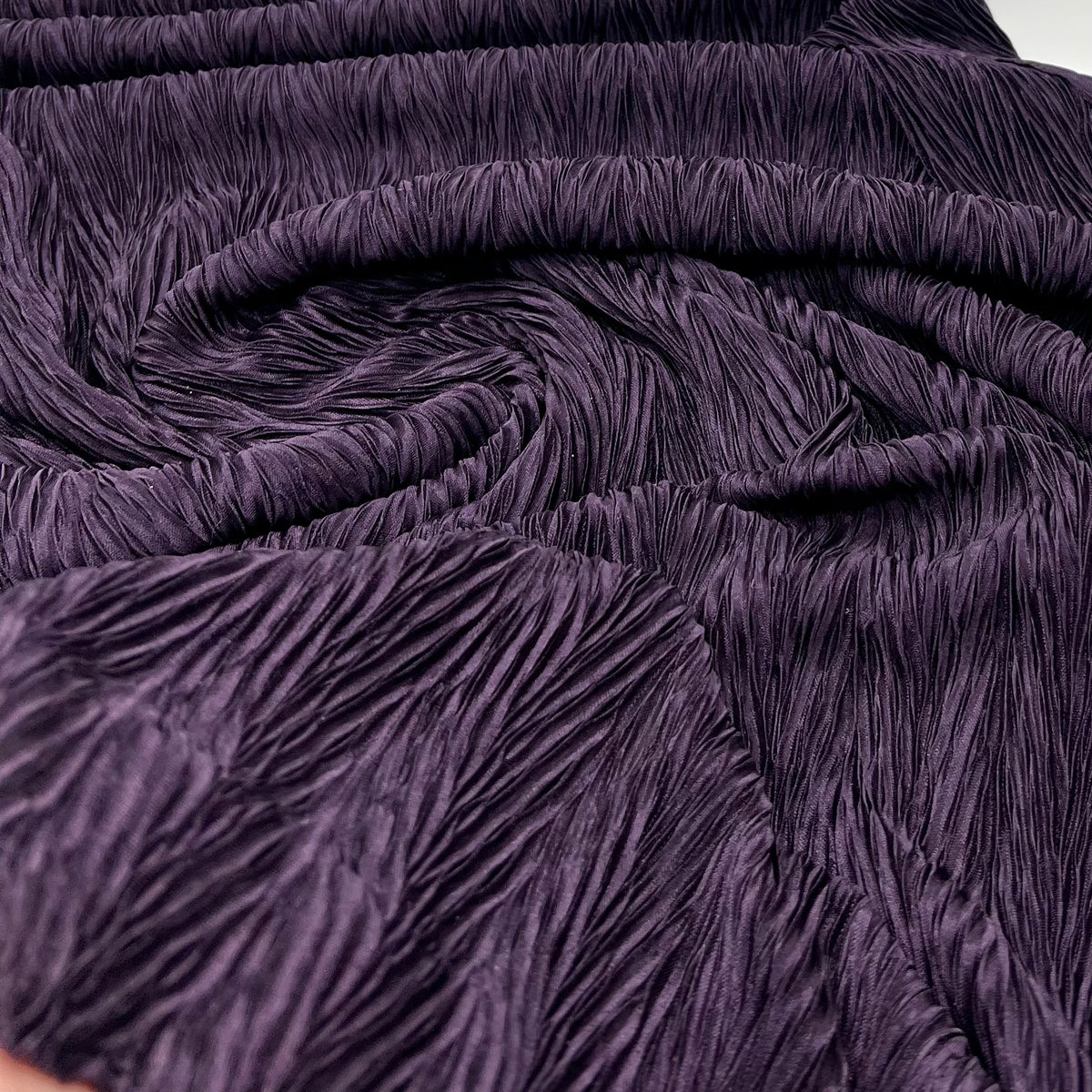 Plum Wave Plisse Pleated Stretch Fabric