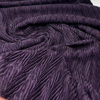 Plum Wave Plisse Pleated Stretch Fabric