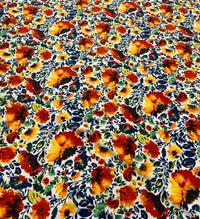 Bright Multi Floral Lightweight Crepe Fabric 80GSM Non Stretch