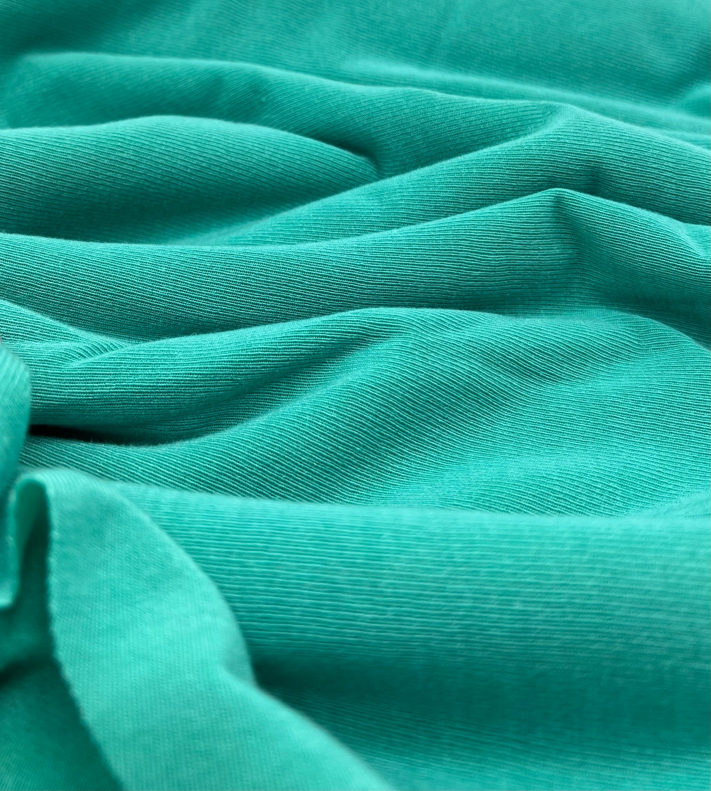 Jade Green Lightweight Melange Knit Stretch Fabric