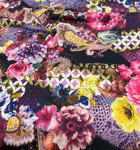 Floral Paisley Printed Swimwear / Sportswear 4 Way Stretch Fabric