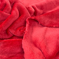 Red Super Soft Plain Cuddle Fleece Fabric Blanket Loungewear