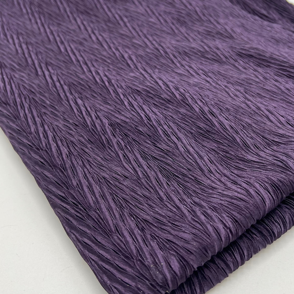 Plum Wave Plisse Pleated Stretch Fabric