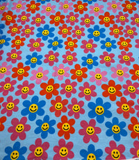 Happy Blooms Print Cotton Stretch Jersey 200 GSM 95/5 Lycra 4 Way Stretch