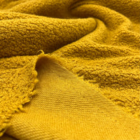 Ochre Mustard Luxury Sherpa Curl Fleece Fluffy Faux Fur Fabric