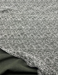 Khaki White Slubbed Knit Textured Stretch Fabric