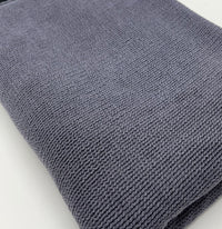 Slate Grey & Black Crinkle Rope Rib Stretch Fabric