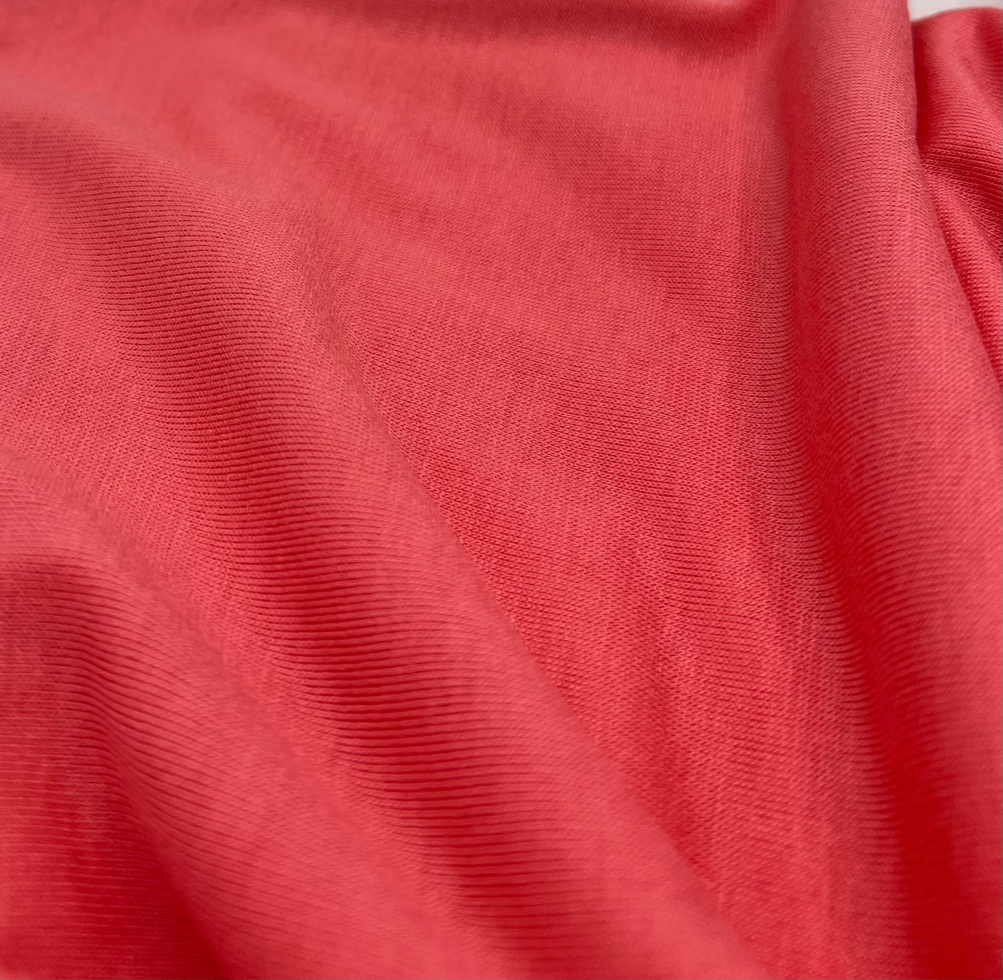 Plain Coral Viscose Elastane Fabric 4 Way Stretch Jersey