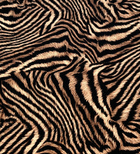 Black Beige Animal Print Spun Poly Stretch Fabric