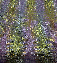 Lilac Gold Sequin Detail Textured Mesh Stretch Fabric