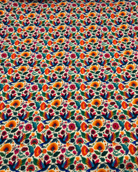 Folk Art Birds Print Cotton Stretch Jersey 200 GSM 95/5 Lycra 4 Way Stretch