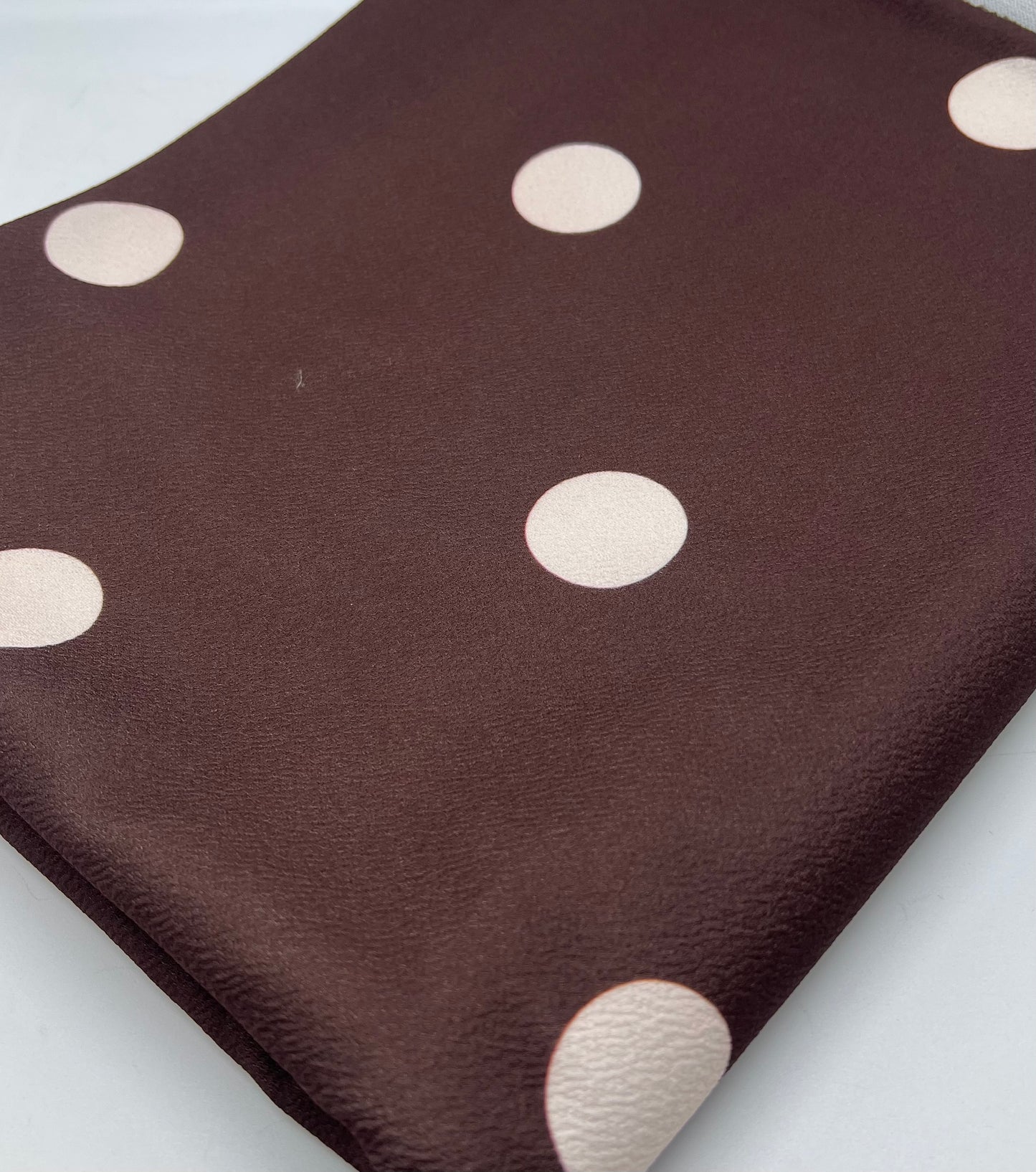 Brown Beige Large Polka Print Liverpool Bullet Stretch Fabric