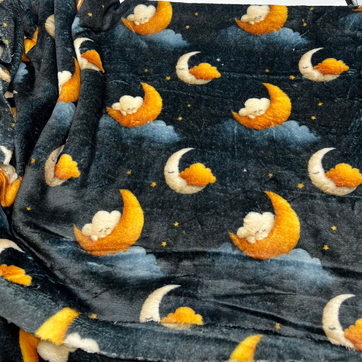 Moon Snooze Cuddle Fleece Fabric Blanket Loungewear