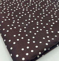 Brown Polka Stretch Jersey 220GSM 4 Way Stretch Fabric