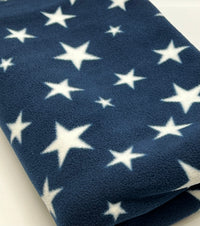 Navy Stars Printed Anti-Pil Polar Fleece Fabric Blanket Loungewear