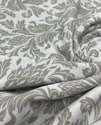 Ivory Grey Floral Lightweight Stretch Fabric