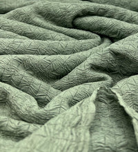 Khaki Green Textured 2 Way Stretch Fabric
