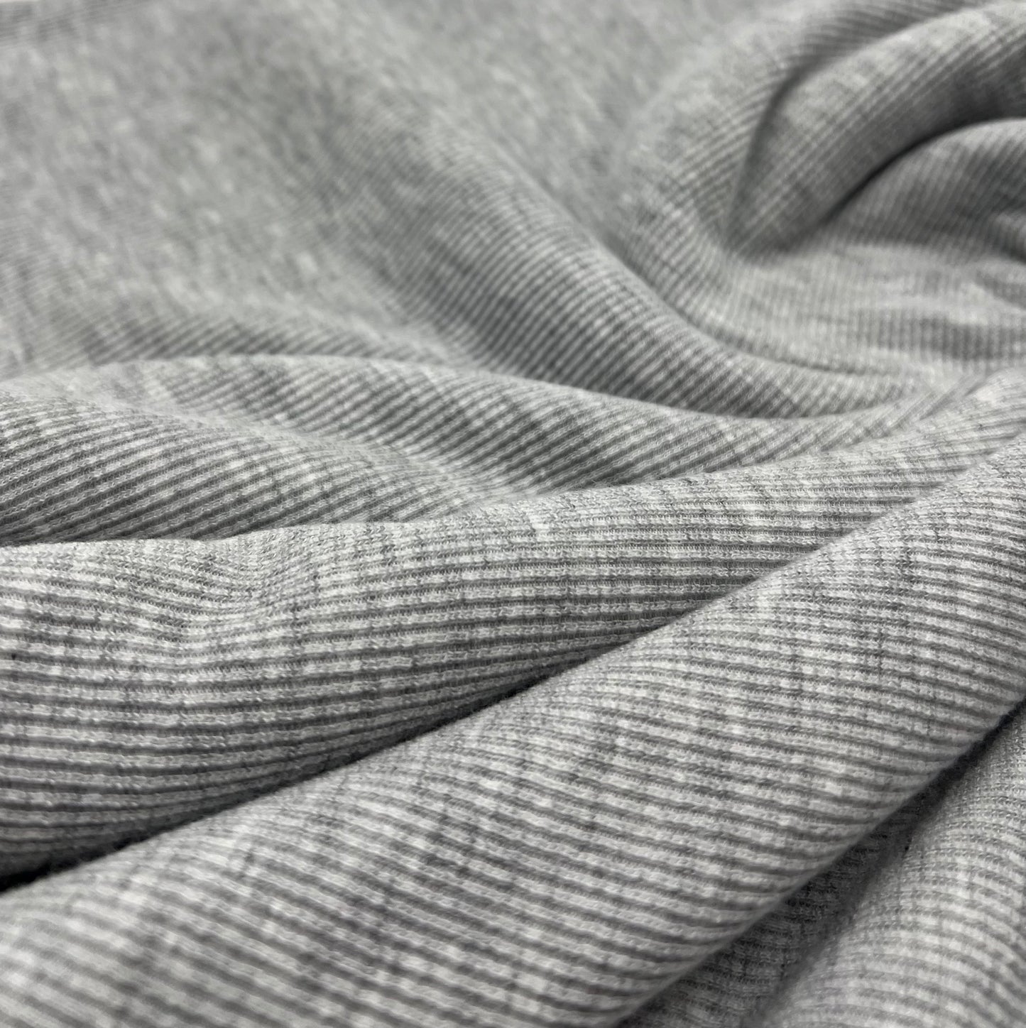 Grey Fine Rib 285GSM Stretch Fabric